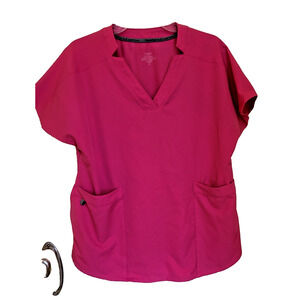 CUDDLE DUDS CLIMATE RIGHT LADIES Large SCRUB TOP LOTS OF POCKETS